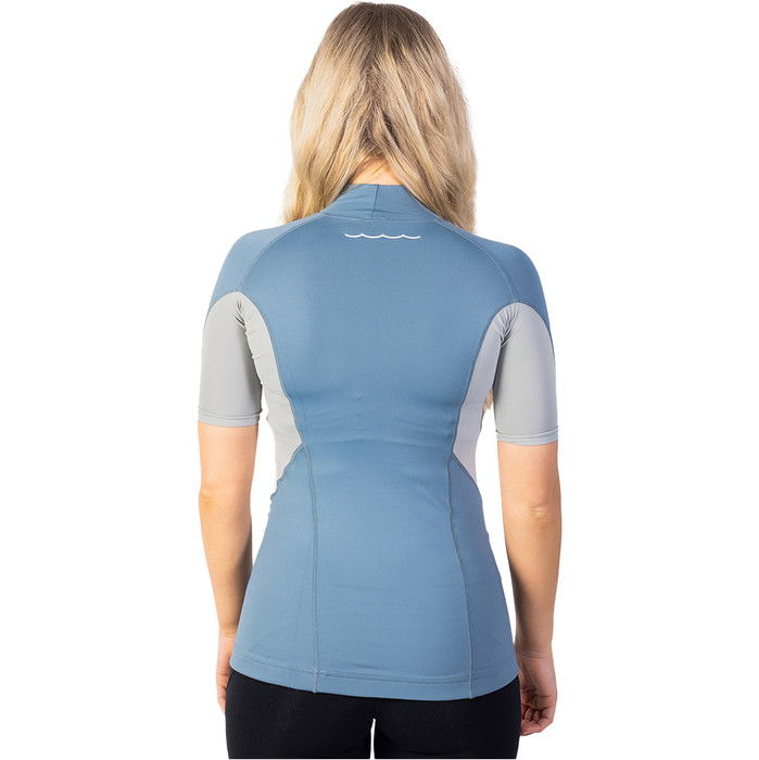 2024 Gul Womens Recore Short Sleeve UV Rashguard RG0330 - Blue / Grey